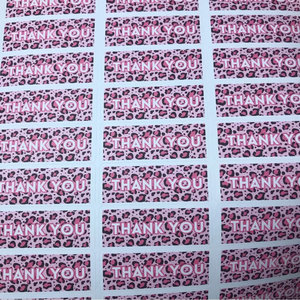 90ct cheetah animal print thank you stickers